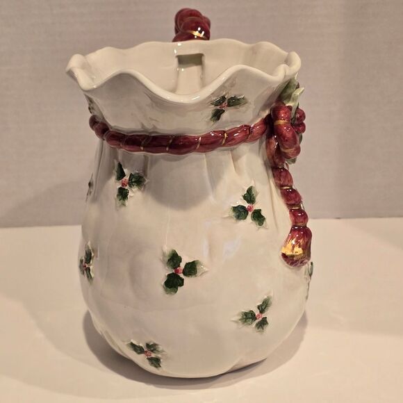 Vintage 1990 Fitz and Floyd 2 Qt Pitcher Old World Christmas Collectible - Picture 6 of 8